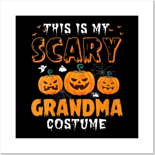 Womens Funny This Is My Scary Grandma Halloween Costume Party Shirt Posters and Art